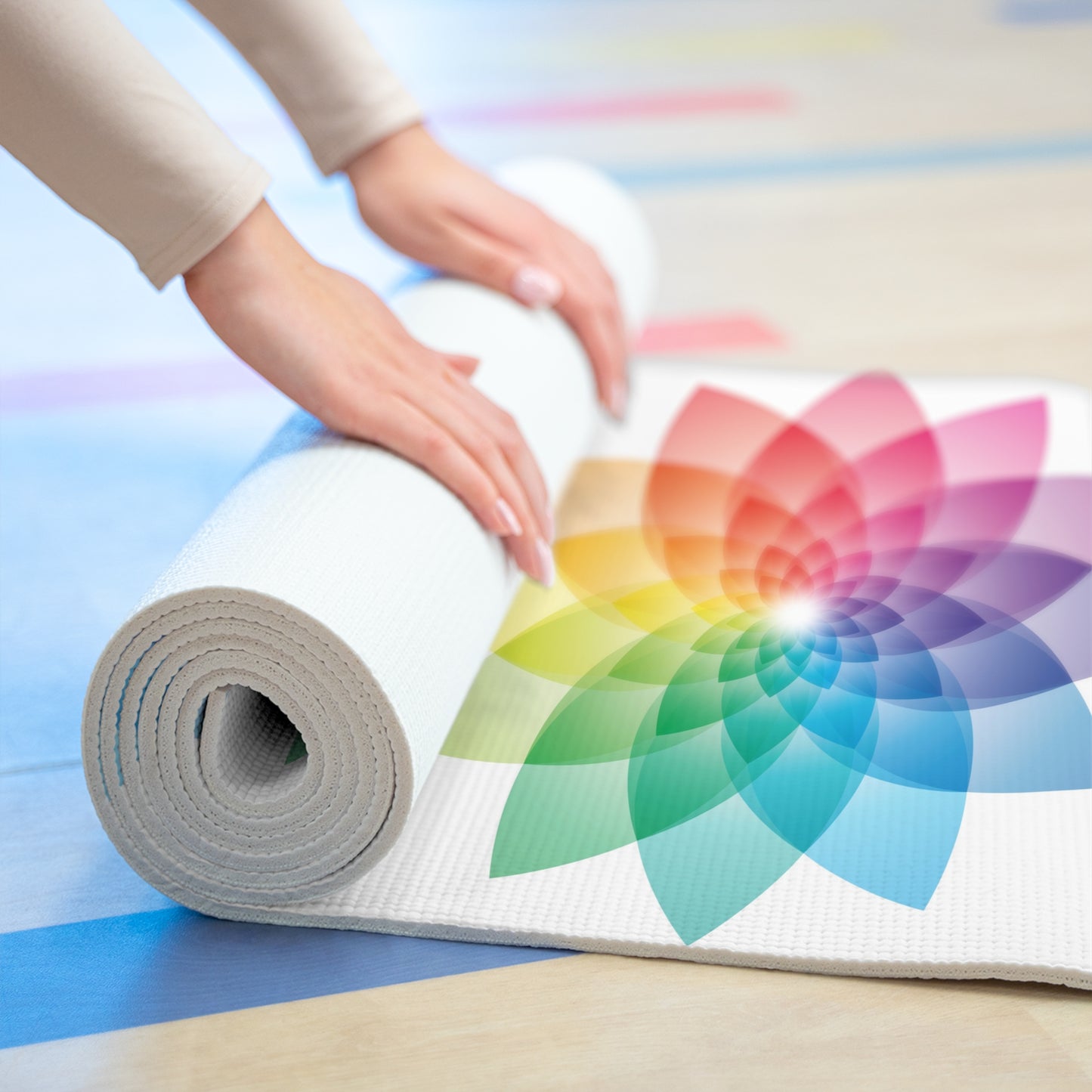 Rainbow Lotus Foam Yoga Mat