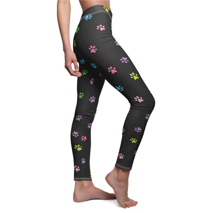 Paw Print Women's Cut & Sew Casual Leggings