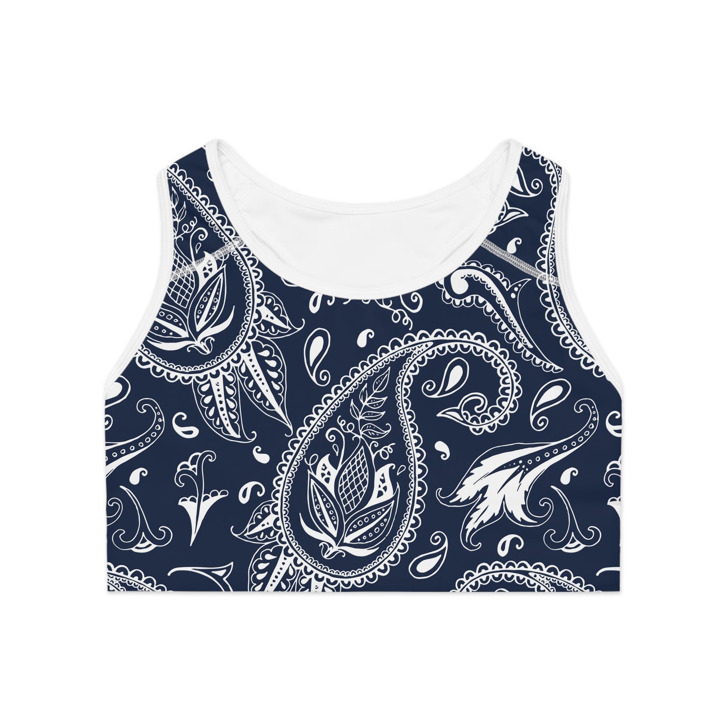 Blue Paisley Sports Bra