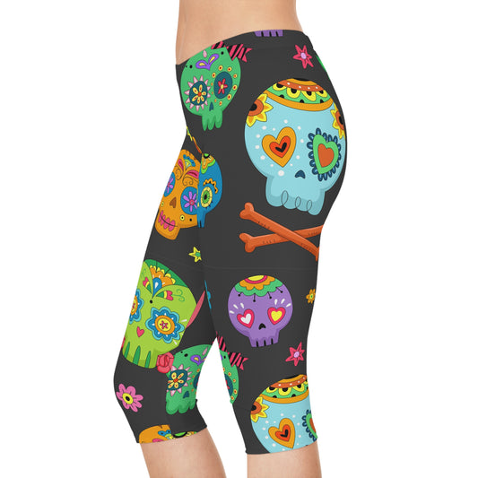 Cute skulls Women's Capri Leggings