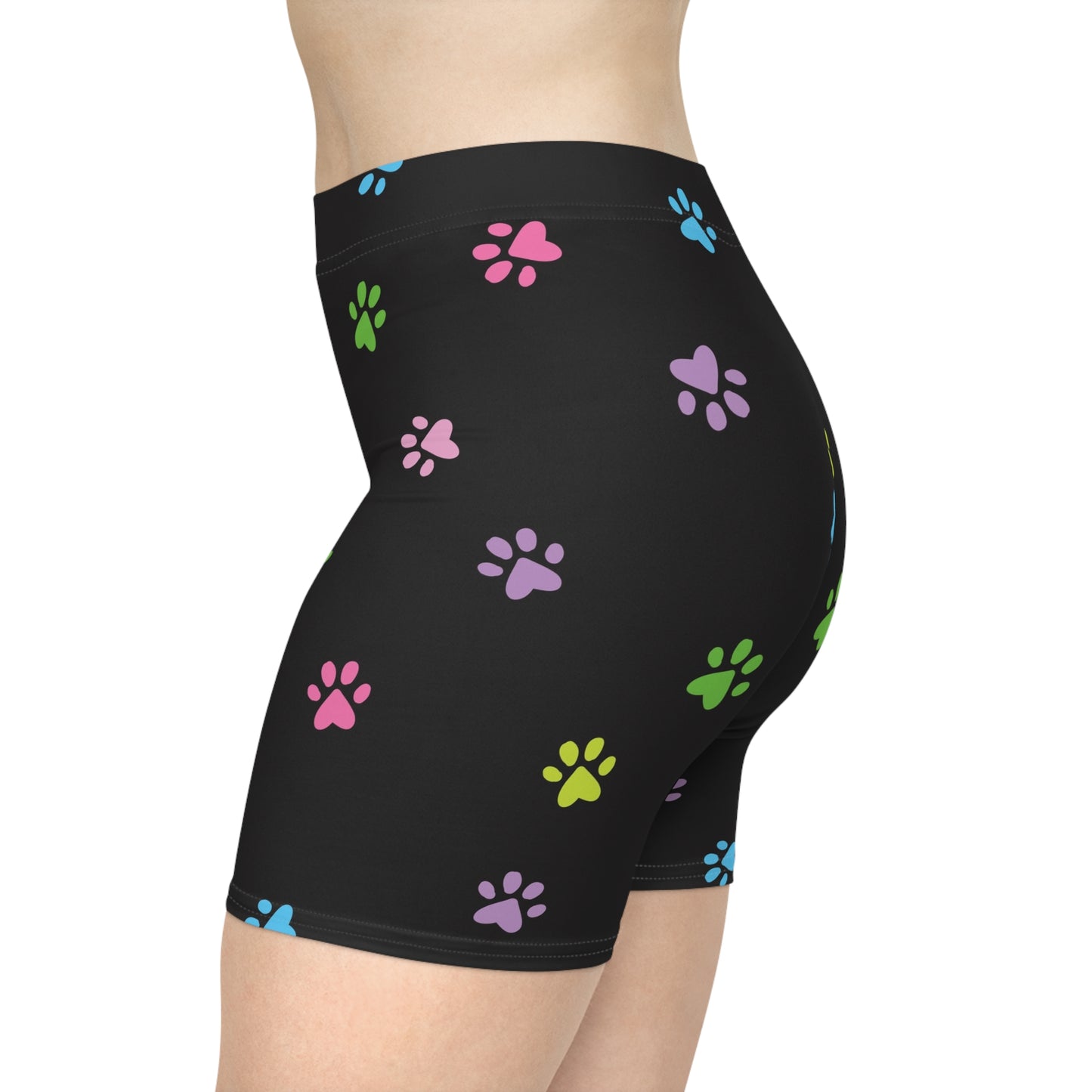 Paw Print Women's Biker Shorts