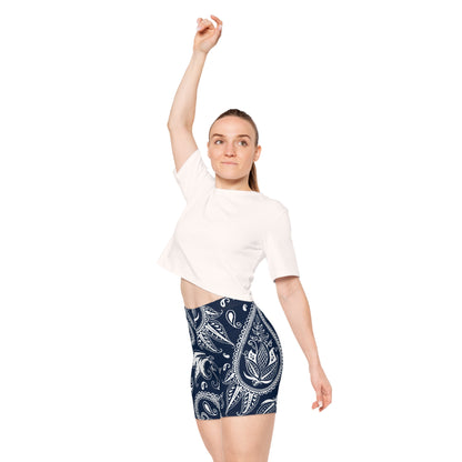 Blue Paisley Women's Biker Shorts