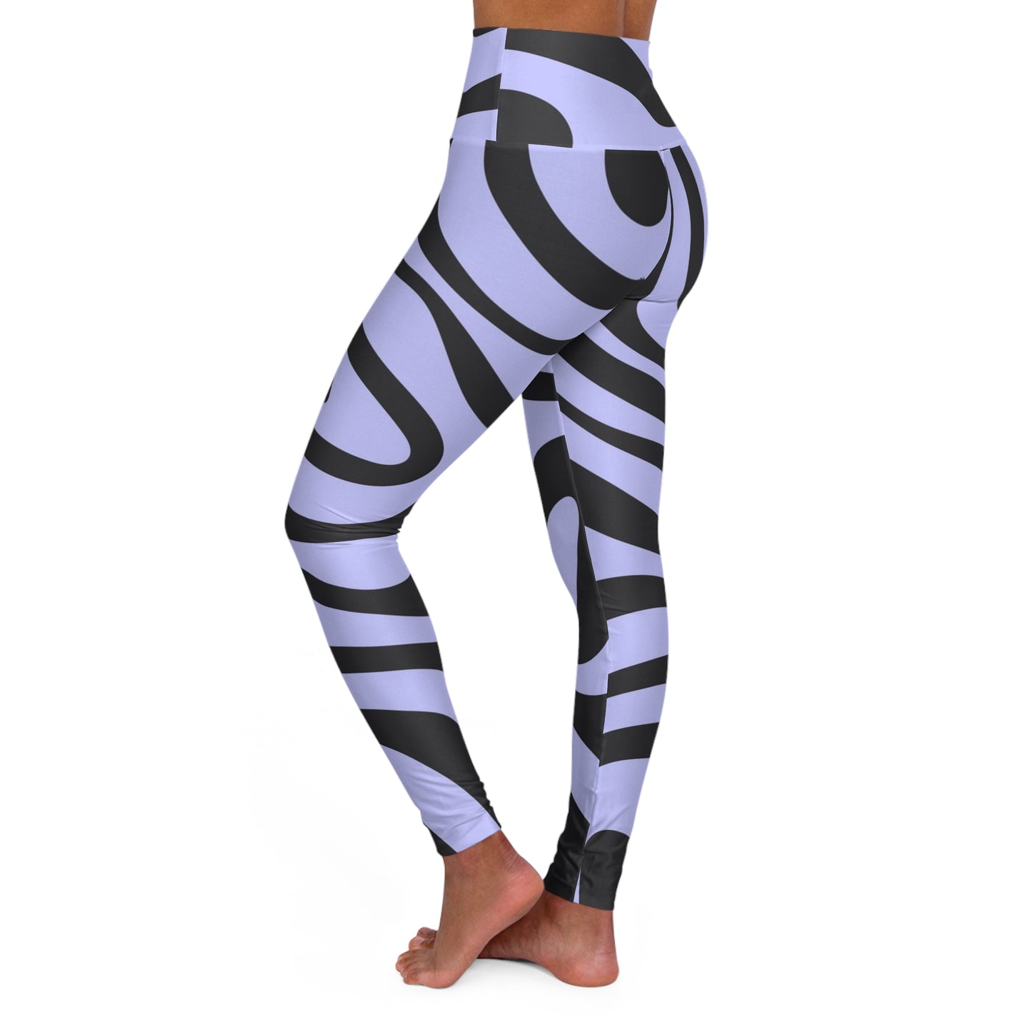 Black & White Swirl High Waisted Yoga Leggings