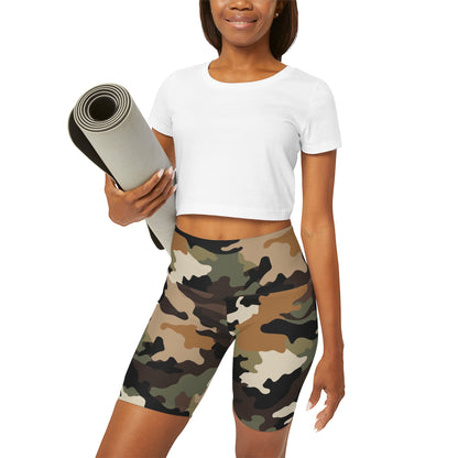 Camo B High Waisted Yoga Shorts