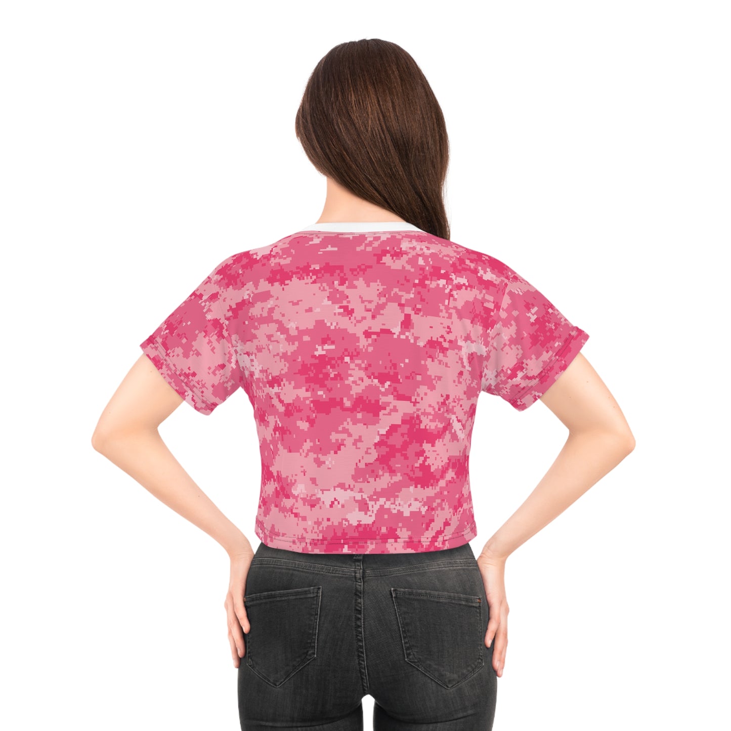 Pink Camo Crop Tee
