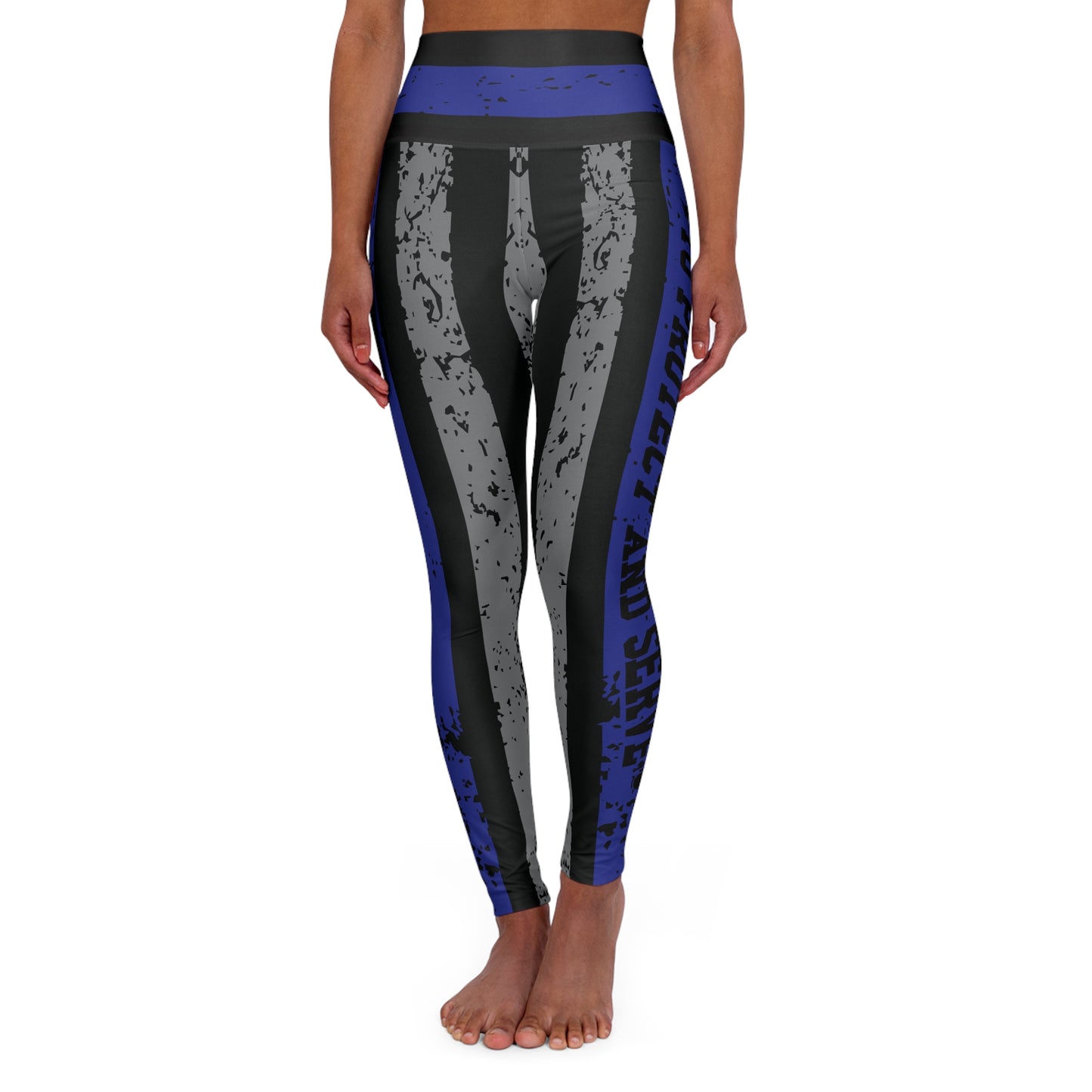 Blue Line of Defense Police High Waisted Yoga Leggings