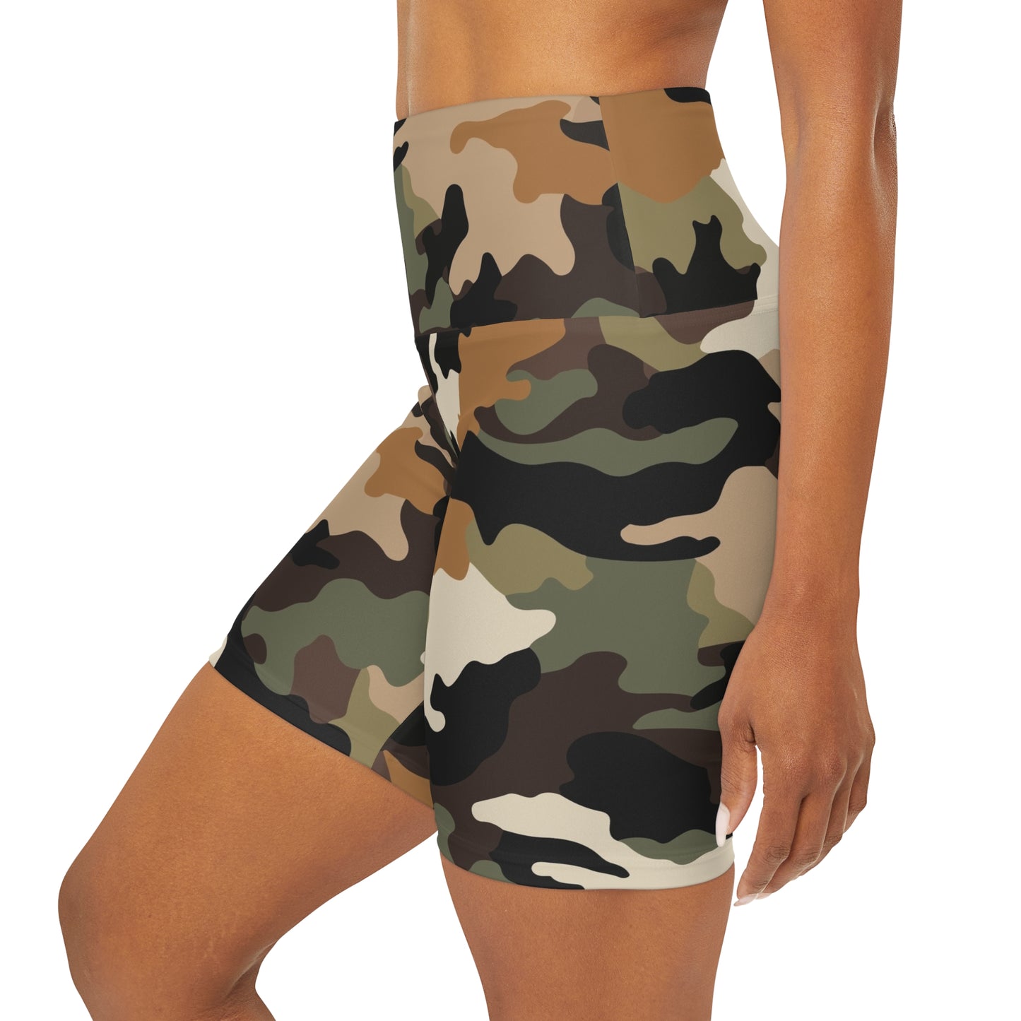 Camo B High Waisted Yoga Shorts