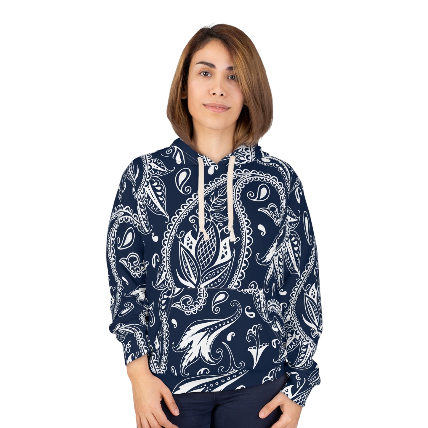 Blue Paisley Unisex Pullover Hoodie