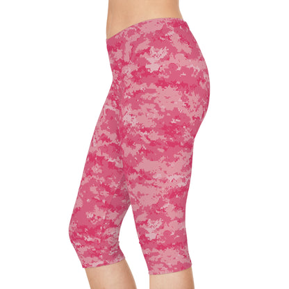 Pink Camo Women's Capri Leggings