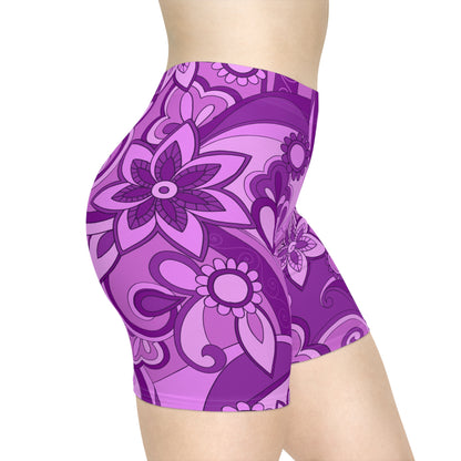 Funky Purple Women's Biker Shorts