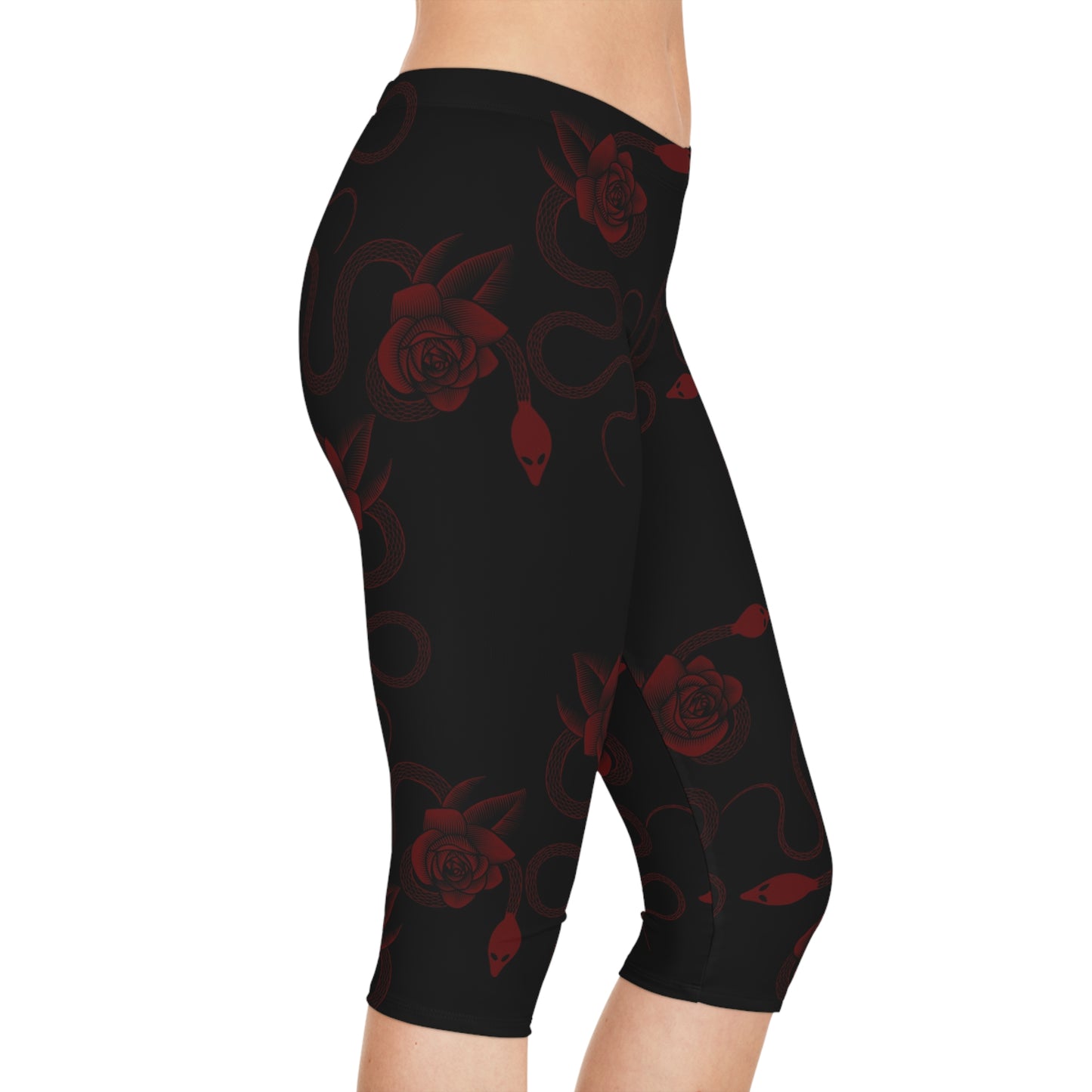 Snake & Roses Women's Capri Leggings