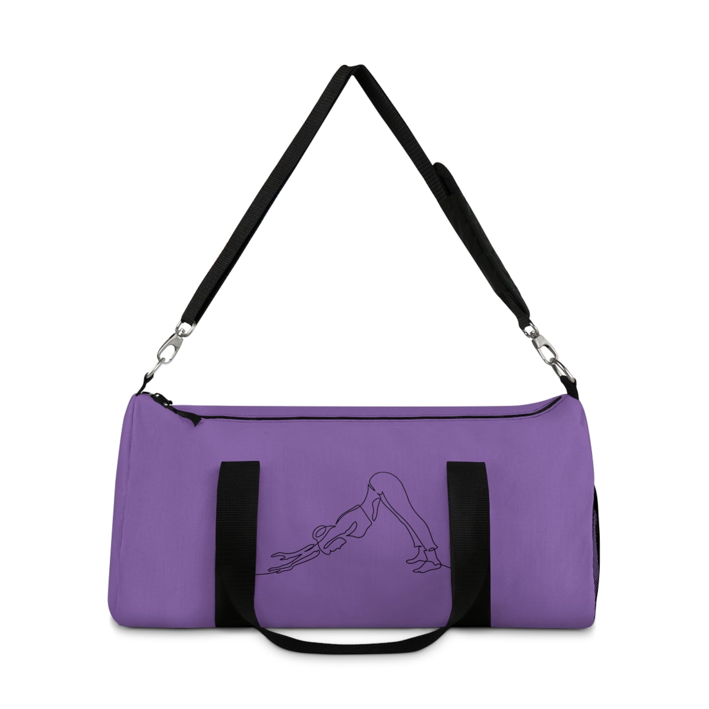 Yoga Pose Purple Duffel Bag