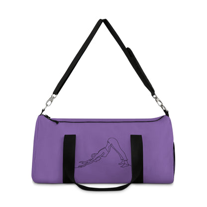 Yoga Pose Purple Duffel Bag