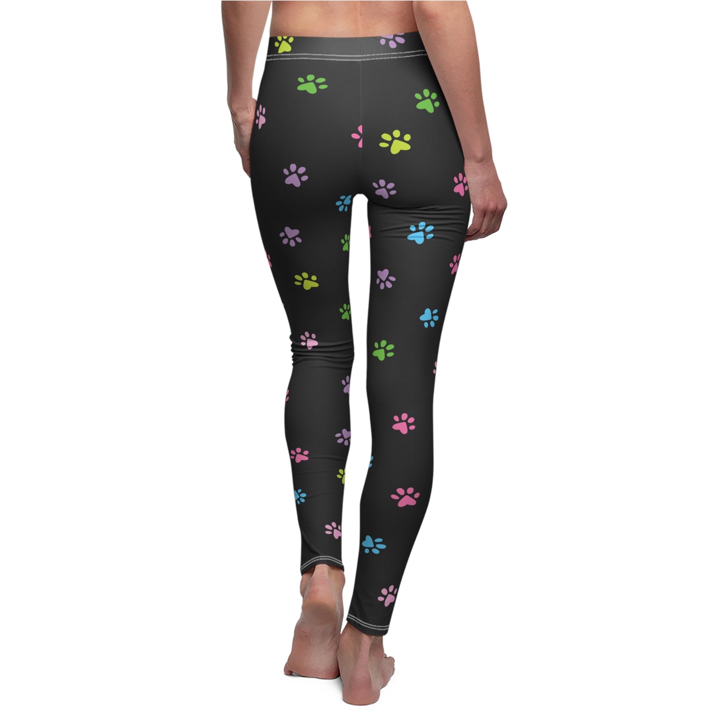 Paw Print Women's Cut & Sew Casual Leggings