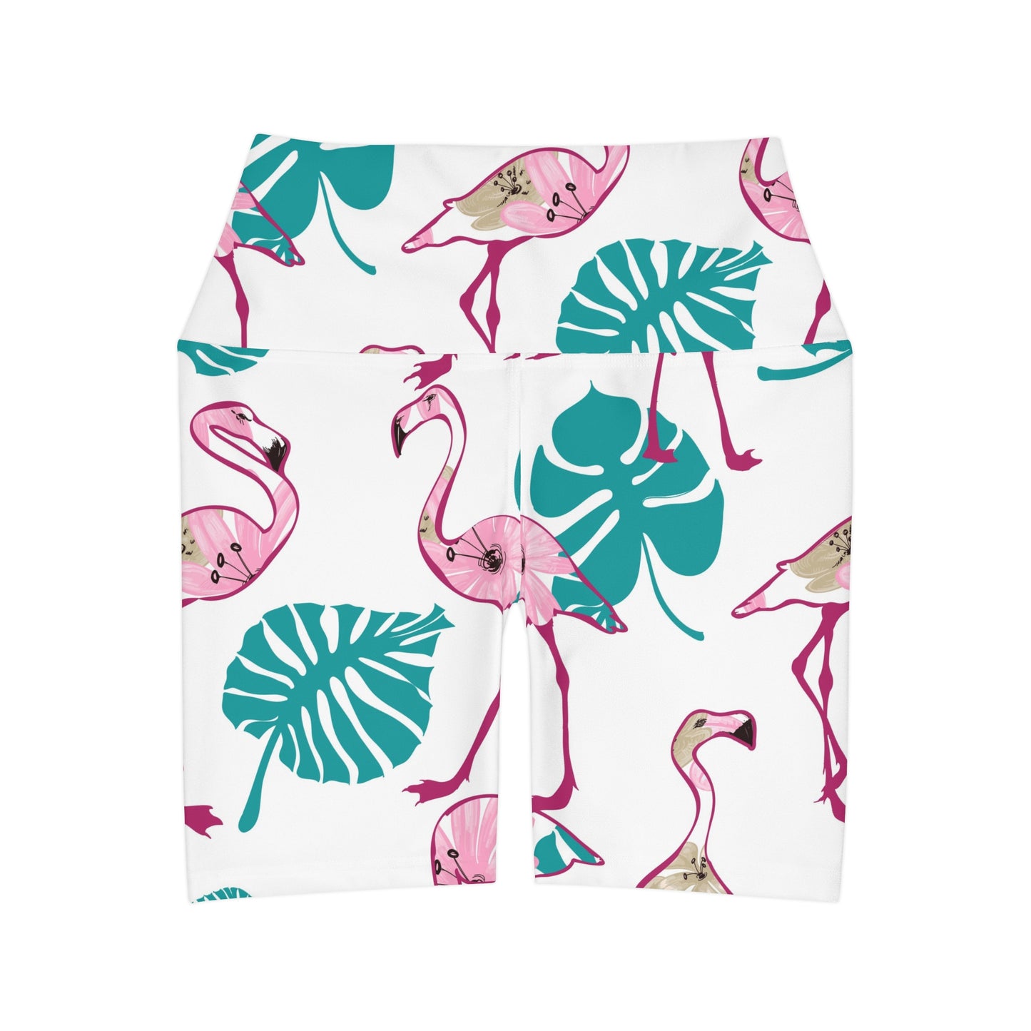 Flamingo High Waisted Yoga Shorts