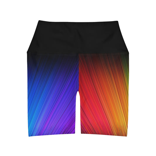 Colorful Stripes High Waisted Yoga Shorts