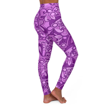 Funky Purple High Waisted Yoga Leggings