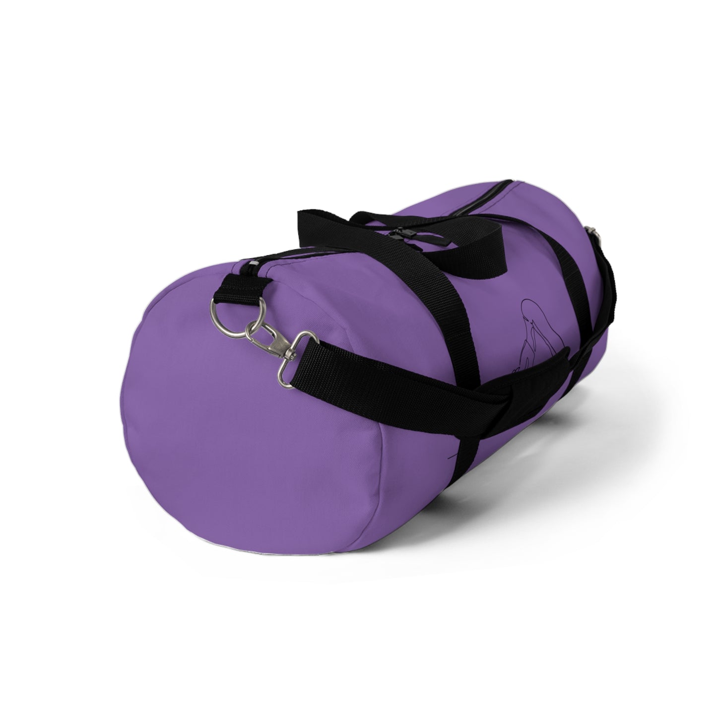 Yoga Pose Purple Duffel Bag