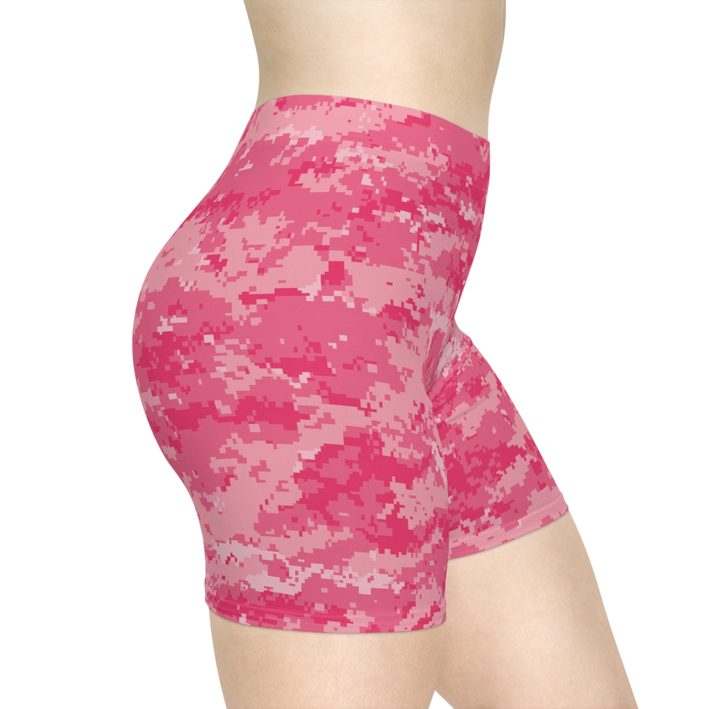 Pink Camo Women's Biker Shorts