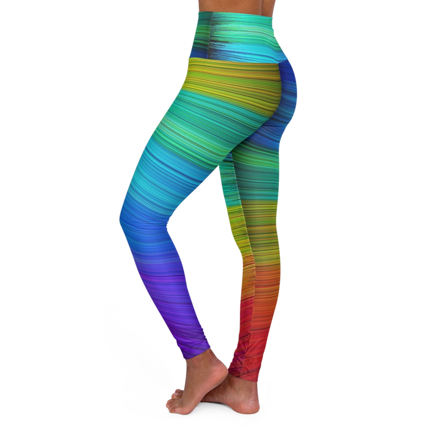 Colorful Stripes High Waisted Yoga Leggings