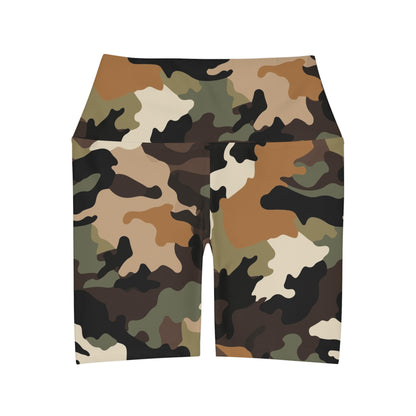 Camo B High Waisted Yoga Shorts