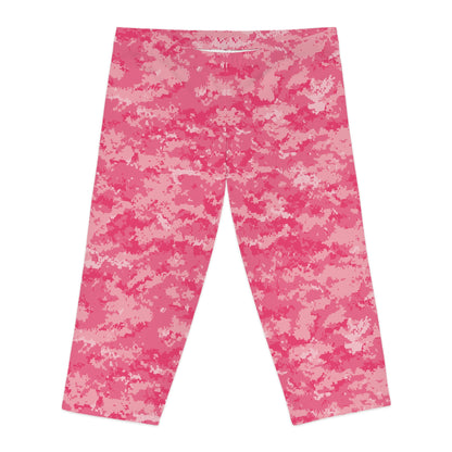 Pink Camo Women's Capri Leggings