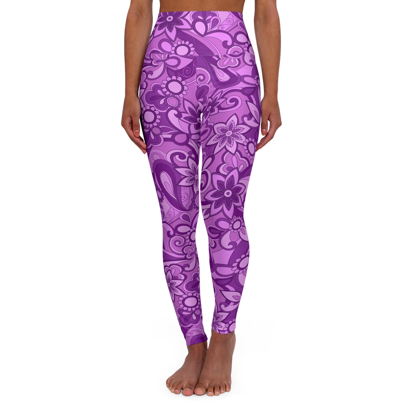 Funky Purple High Waisted Yoga Leggings