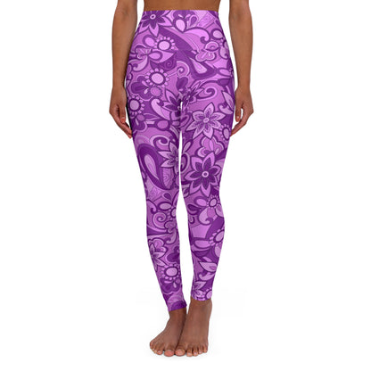 Funky Purple High Waisted Yoga Leggings