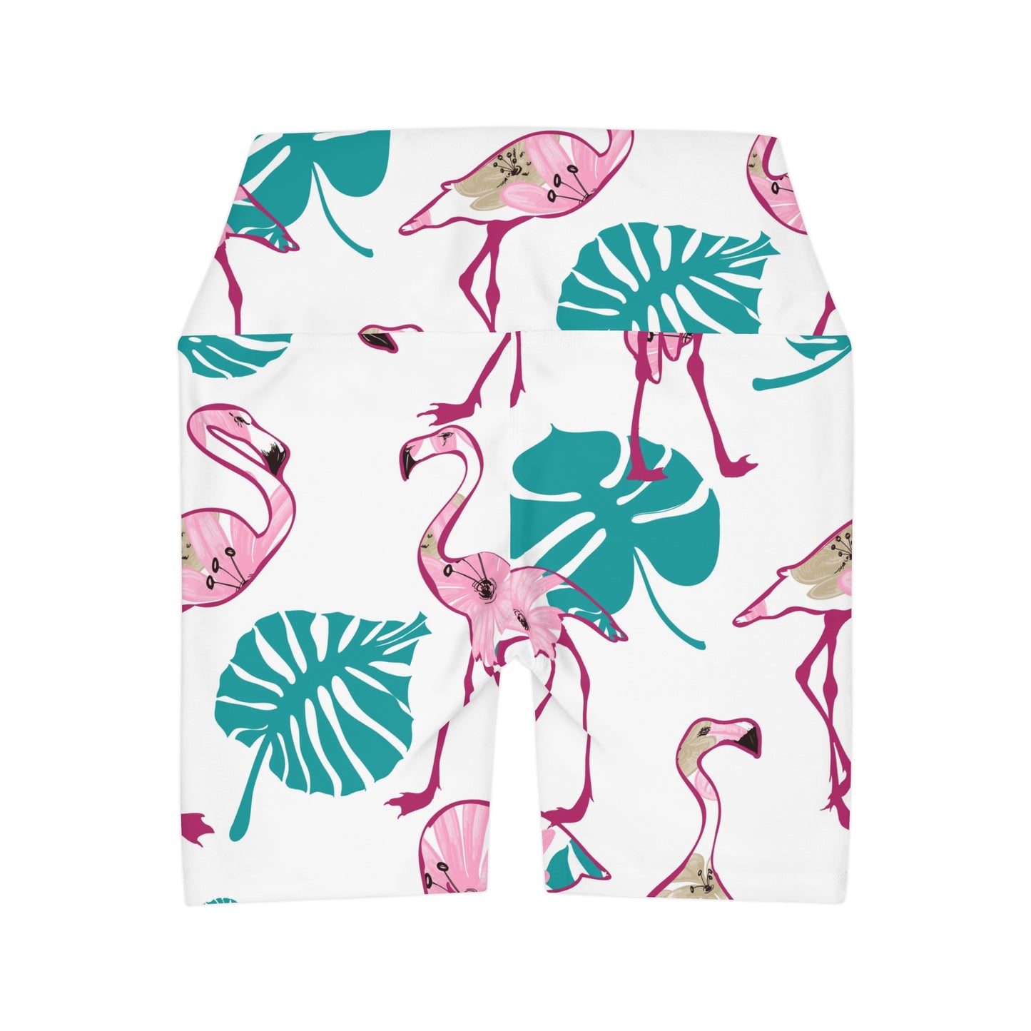 Flamingo High Waisted Yoga Shorts