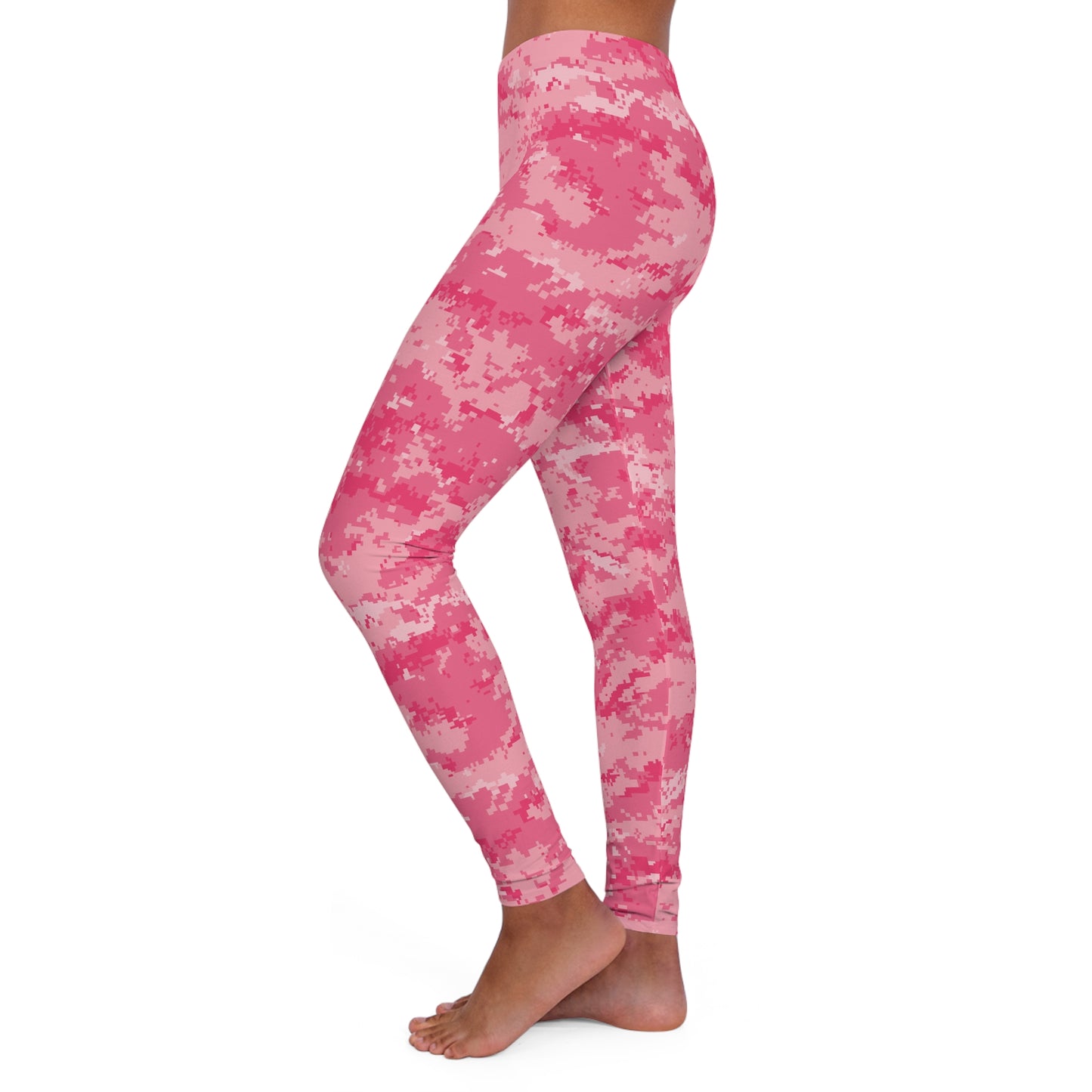 Pink Camo Women's Casual Spandex Leggings