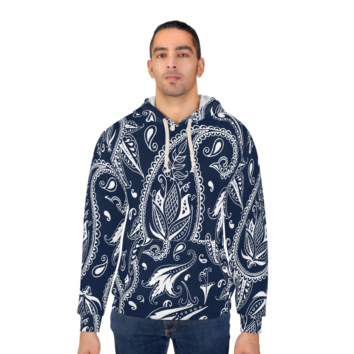 Blue Paisley Unisex Pullover Hoodie