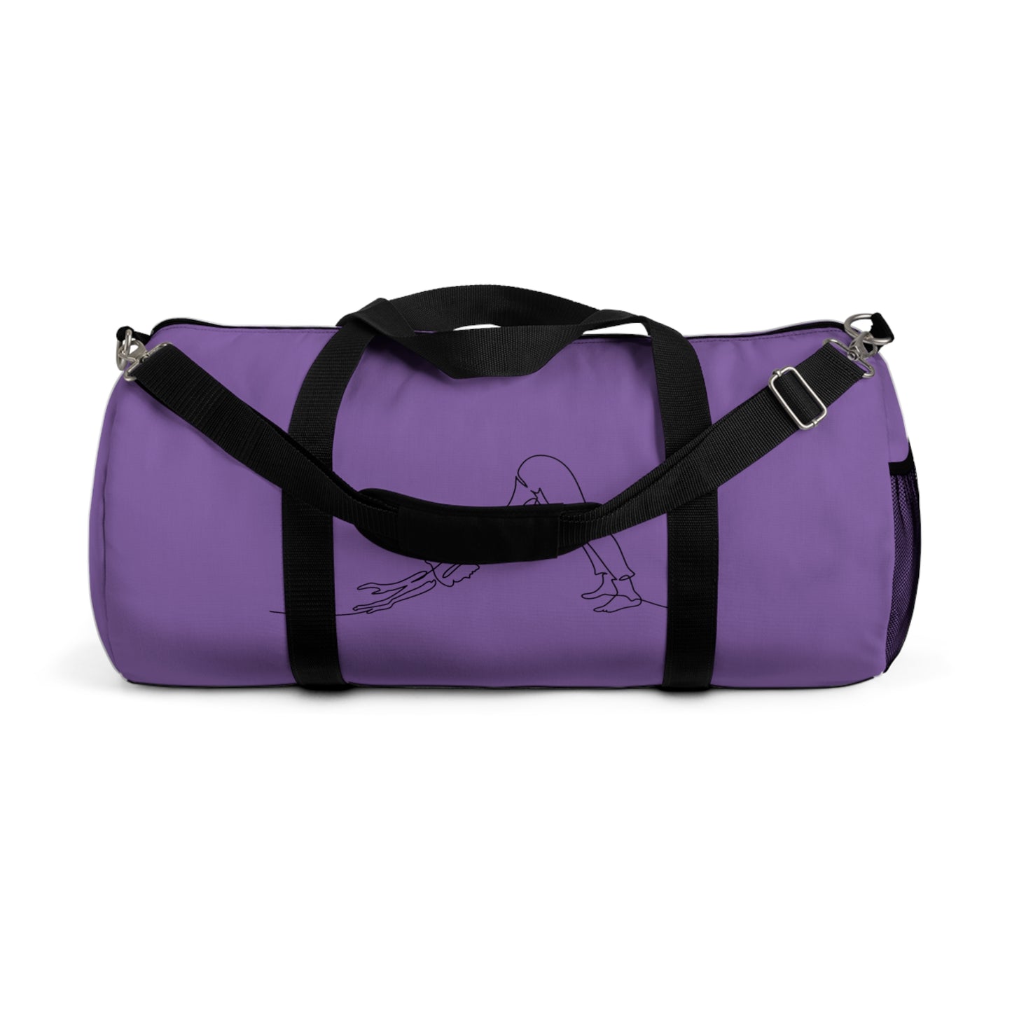 Yoga Pose Purple Duffel Bag