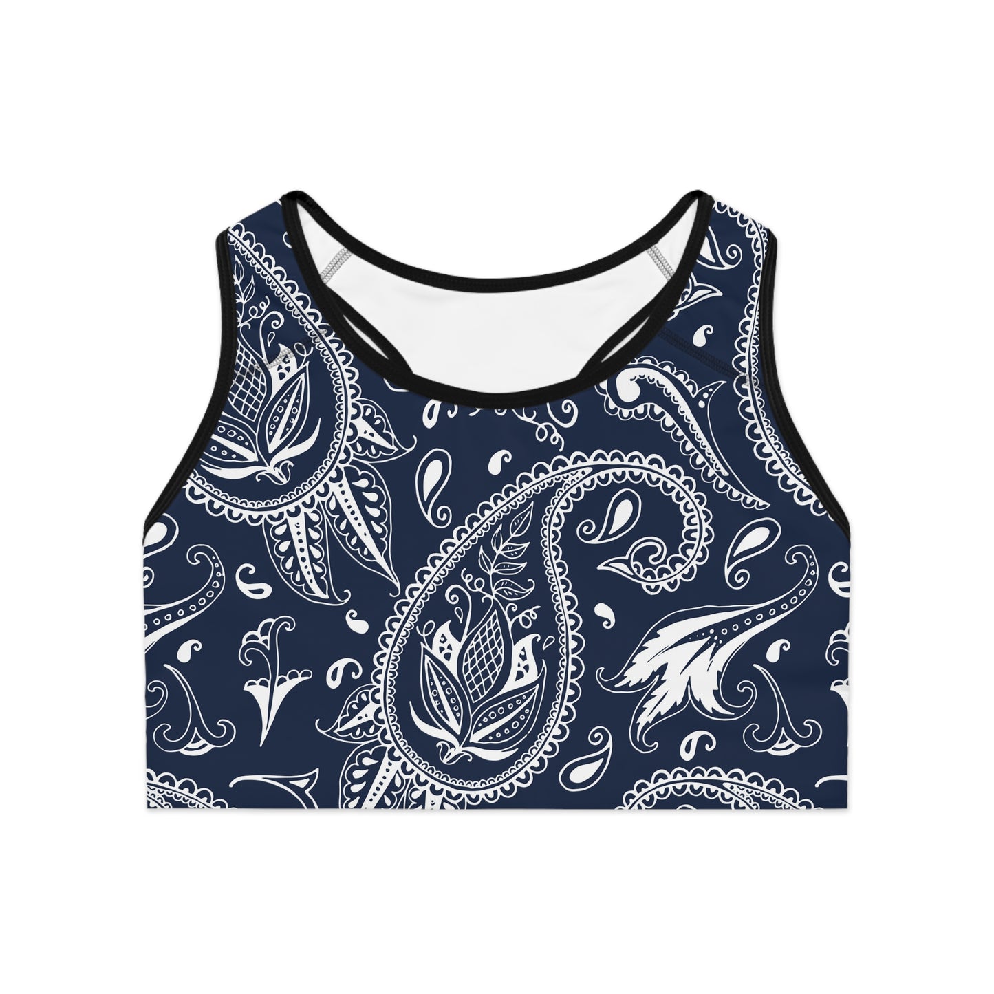 Blue Paisley Sports Bra