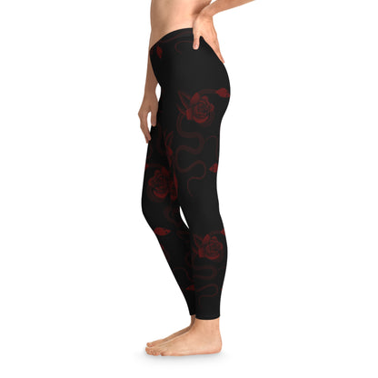 Snake & Roses Stretchy Leggings