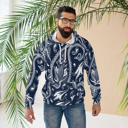 Blue Paisley Unisex Pullover Hoodie