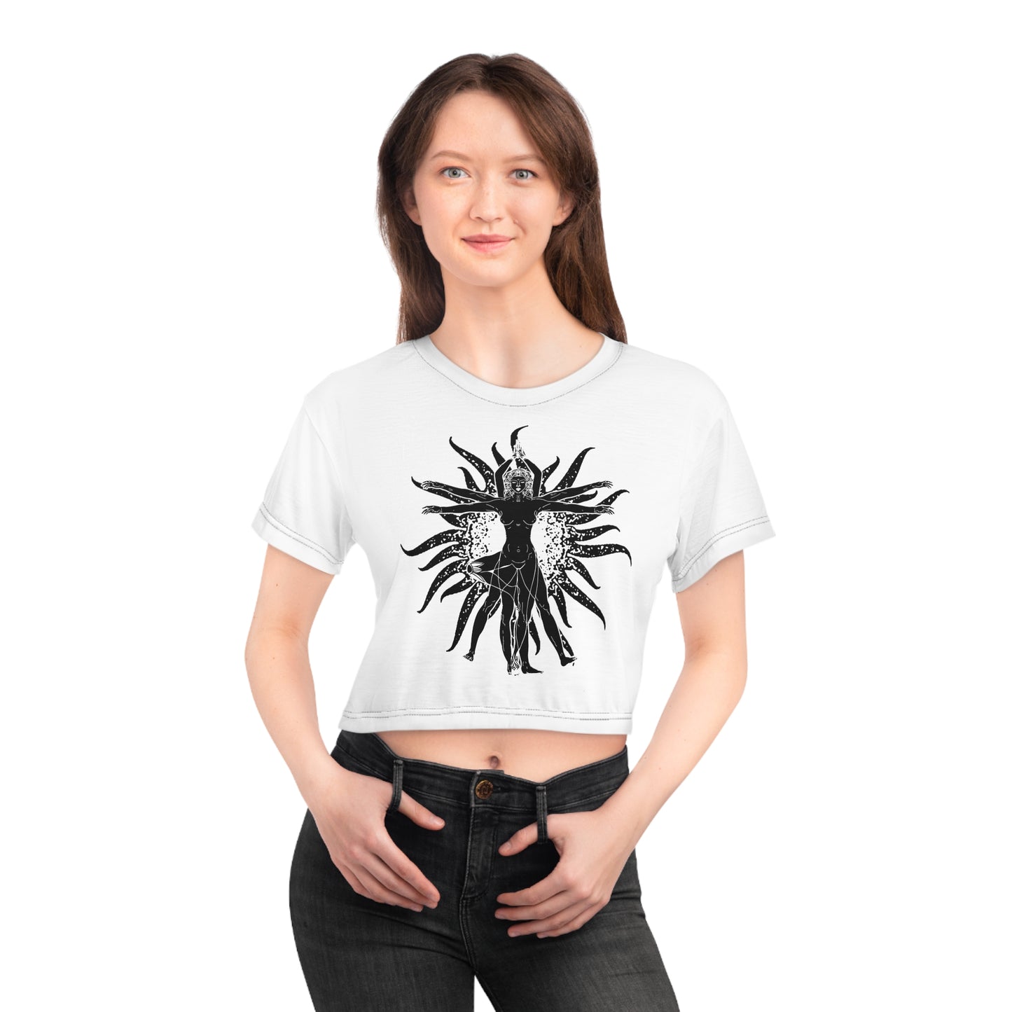 Black Vitruvian Crop Tee