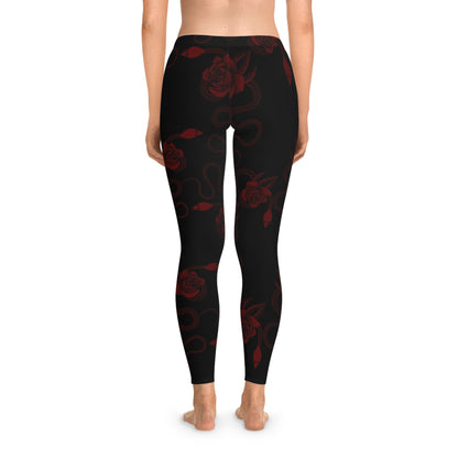 Snake & Roses Stretchy Leggings