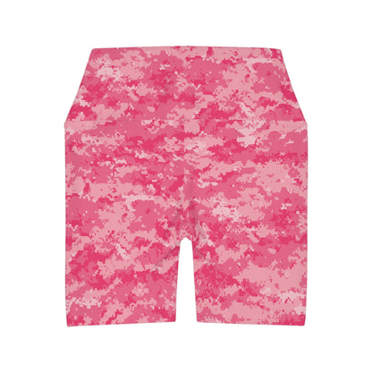 Pink Camo High Waisted Yoga Shorts