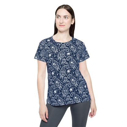 Blue Paisley Women's Sports Jersey