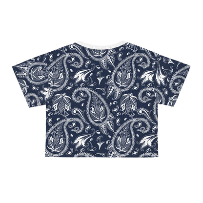 Blue Paisley Crop Tee