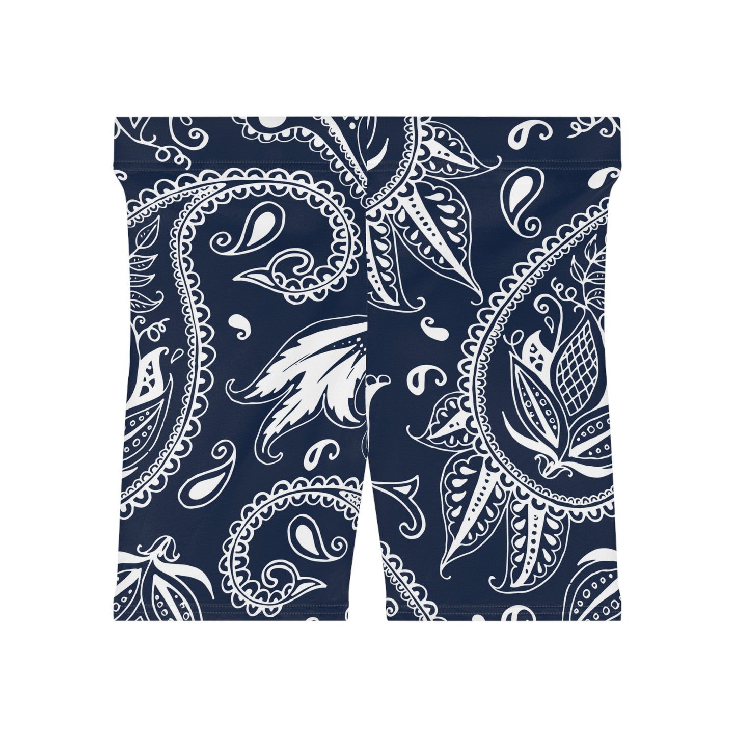 Blue Paisley Women's Biker Shorts