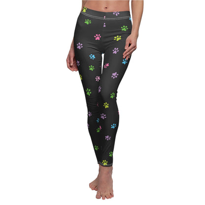 Paw Print Women's Cut & Sew Casual Leggings