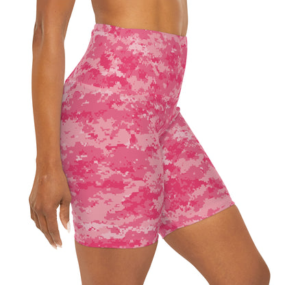 Pink Camo High Waisted Yoga Shorts