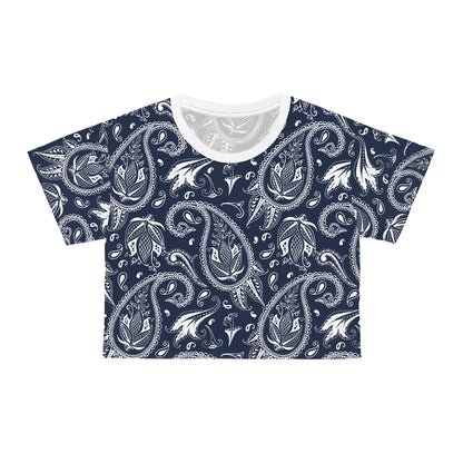 Blue Paisley Crop Tee