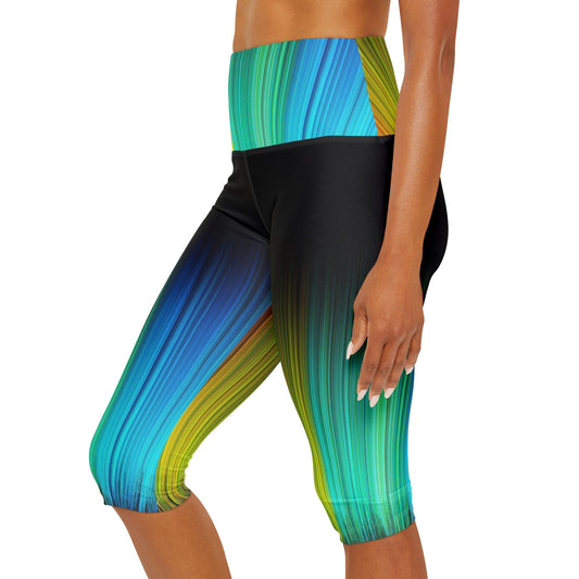 Colorful Stripes Yoga Capri Leggings