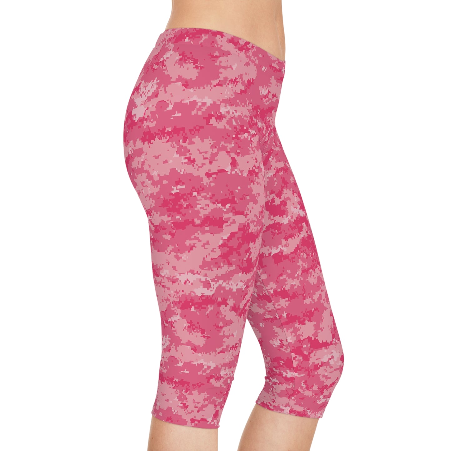 Pink Camo Women's Capri Leggings