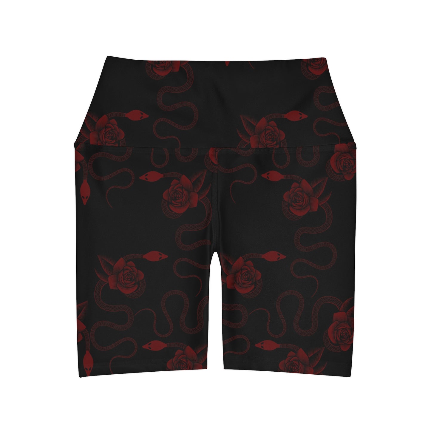 Snakes & Roses High Waisted Yoga Shorts