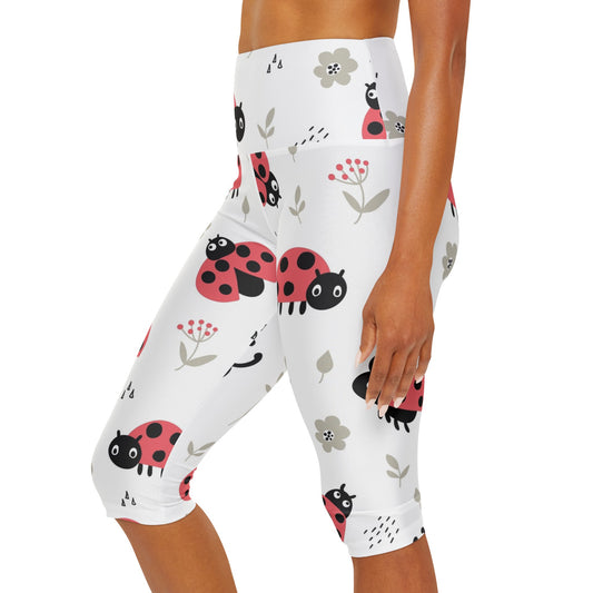 Lady Bug Yoga Capri Leggings