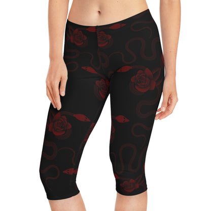 Snake & Roses Women's Capri Leggings