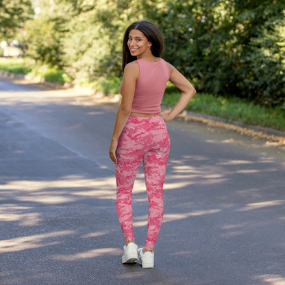 Pink Camo Women's Casual Spandex Leggings